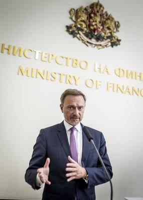 Pressekonferenz mit Christian Lindner (FDP), Bundesminister der Finanzen, und dem Finanzminister von Bulgarien, Asen Va-stock-foto