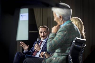 News Themen der Woche KW47 News Bilder des Tages Economic Dialogue im Bundesfinanzministerium mit Christian Lindner (FDP-stock-foto