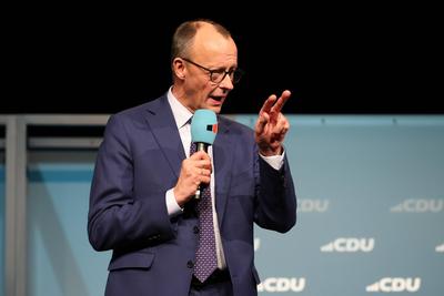 Wahlkampf, Wahlkampftour, CDU, Christlich Demokratische Union Deutschlands-stock-foto