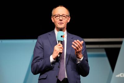 Wahlkampf, Wahlkampftour, CDU, Christlich Demokratische Union Deutschlands-stock-foto