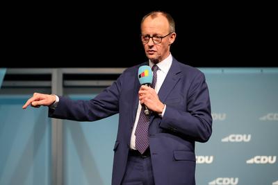 Wahlkampf, Wahlkampftour, CDU, Christlich Demokratische Union Deutschlands-stock-foto