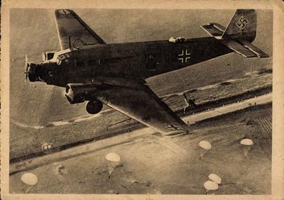 Ju 52 Milit?rflugzeug Luftwaffe Fallschirmj?ger Abwurf-stock-foto
