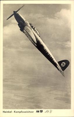 Heinkel Kampfzweisitzer Kampfflugzeug Luftwaffe He 70 He M8 D UKYM AUFNAHMEDATUM GESCH?TZT-stock-foto