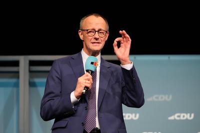 Wahlkampf, Wahlkampftour, CDU, Christlich Demokratische Union Deutschlands-stock-foto