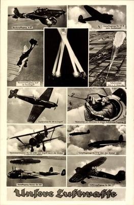 Unsere Luftwaffe, Fallschirmspringer, Sturzkampfflugzeug, Henschel, Junkers *** Our air force, parachutist, dive bomber,-stock-foto