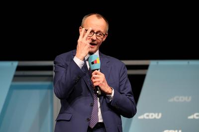 Wahlkampf, Wahlkampftour, CDU, Christlich Demokratische Union Deutschlands-stock-foto