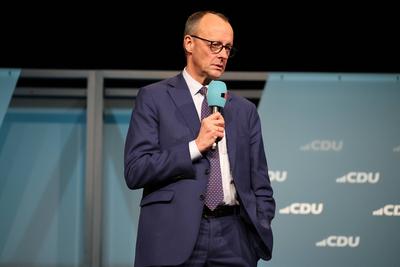 Wahlkampf, Wahlkampftour, CDU, Christlich Demokratische Union Deutschlands-stock-foto