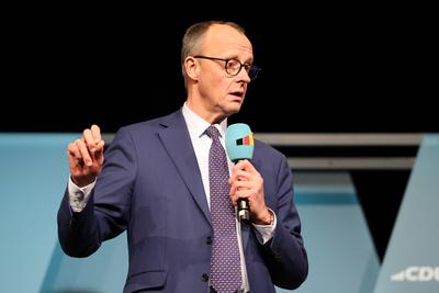 Wahlkampf, Wahlkampftour, CDU, Christlich Demokratische Union Deutschlands-stock-foto