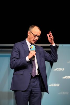 Wahlkampf, Wahlkampftour, CDU, Christlich Demokratische Union Deutschlands-stock-foto