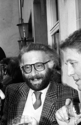 Fritz J. Raddatz (Schriftsteller) 10/89 rag Fritz Joachim Raddatz im Oktober 1989 auf der Buchmesse in Frankfurt / Main-stock-foto
