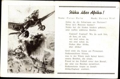 Lied Stuka ?ber Afrika, Deutscher Sturzkampfflieger, Luftwaffe, Peter Holm *** Song Stuka over Africa, German dive bombe-stock-foto