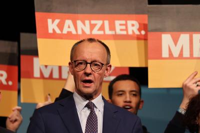 Wahlkampf, Wahlkampftour, CDU, Christlich Demokratische Union Deutschlands-stock-foto