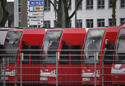 Wirtschaft Verkehr, ?PNV KVB Streik  - K?lner Verkehrs-Betriebe streiken-stock-foto