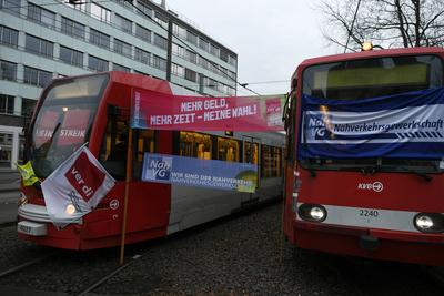 Wirtschaft Verkehr, ?PNV KVB Streik  - K?lner Verkehrs-Betriebe streiken-stock-foto