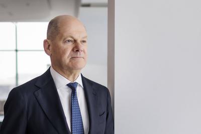 Olaf Scholz-stock-foto