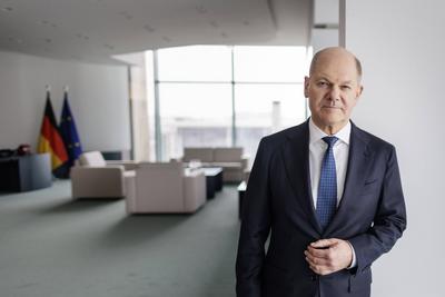 Olaf Scholz-stock-foto