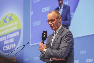 08.02.2025, CSU Parteitag 2025, N?rnberg: Kleiner Parteitag (Parteiausschuss) der Christlich Sozialen Union (CSU) in der-stock-foto