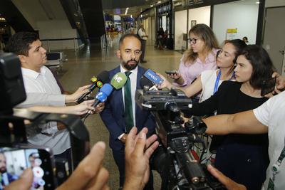 Flight with US deportees arrives in Brazil-stock-photo