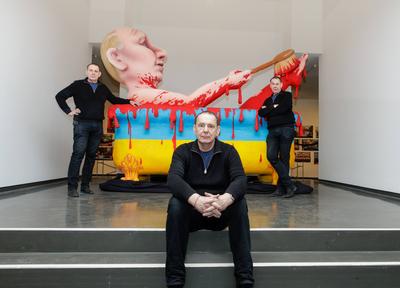 Ausstellung "Jacques Tilly. Freigeist - 200 Jahre Comitee D?sseldorfer Carneval e. V."-stock-foto