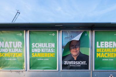 Robert Habeck auf einer Wahlkampftour zur Bundestagswahl-stock-foto