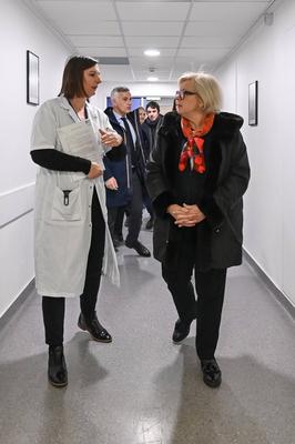 Visit of the Minister of Labor, Health, Solidarity and Families, Catherine Vautrin to the PMA service of the Tenon hospital in Paris, February 7, 2025-stock-foto
