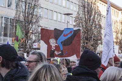 08.02.2025, Demonstration Nie wieder ist jetzt, N?rnberg: Unter dem Motto Auch bei der Bundestagswahl gilt: Nie wieder i-stock-foto