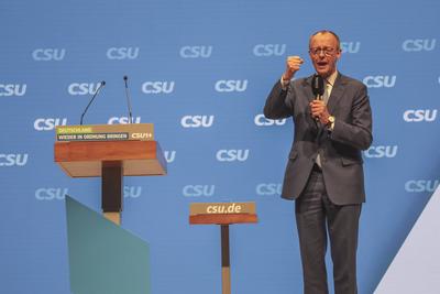 08.02.2025, CSU Parteitag 2025, N?rnberg: Kleiner Parteitag (Parteiausschuss) der Christlich Sozialen Union (CSU) in der-stock-foto