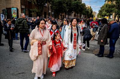 Chinese New Year, dragon parade for the year of the wooden snake-stock-photo