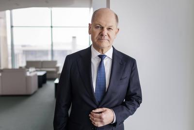 Olaf Scholz-stock-foto