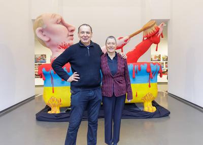Ausstellung "Jacques Tilly. Freigeist - 200 Jahre Comitee D?sseldorfer Carneval e. V."-stock-foto