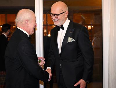 King Charles and Queen Camilla at UK - Italy Dinner-stock-foto