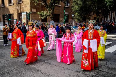 Chinese New Year, dragon parade for the year of the wooden snake-stock-photo