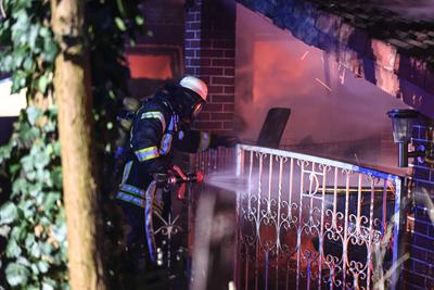 Gro?brand in Ostfriesland.-stock-foto