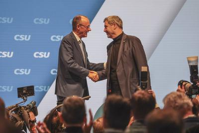 08.02.2025, CSU Parteitag 2025, N?rnberg: Kleiner Parteitag (Parteiausschuss) der Christlich Sozialen Union (CSU) in der-stock-foto