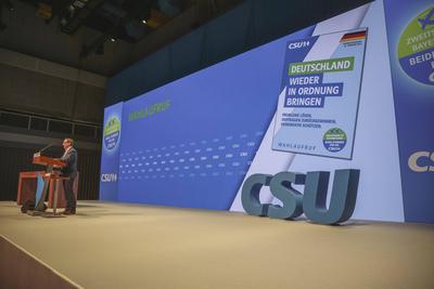 08.02.2025, CSU Parteitag 2025, N?rnberg: Kleiner Parteitag (Parteiausschuss) der Christlich Sozialen Union (CSU) in der-stock-foto