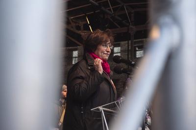 08.02.2025, Demonstration Nie wieder ist jetzt, N?rnberg: Unter dem Motto Auch bei der Bundestagswahl gilt: Nie wieder i-stock-foto