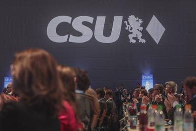 08.02.2025, CSU Parteitag 2025, N?rnberg: Kleiner Parteitag (Parteiausschuss) der Christlich Sozialen Union (CSU) in der-stock-foto
