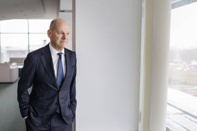 Olaf Scholz-stock-foto