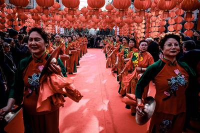 Chinese New Year, dragon parade for the year of the wooden snake-stock-photo