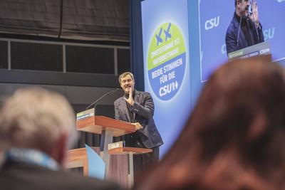 08.02.2025, CSU Parteitag 2025, N?rnberg: Kleiner Parteitag (Parteiausschuss) der Christlich Sozialen Union (CSU) in der-stock-foto