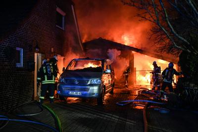 Gro?brand in Ostfriesland.-stock-foto
