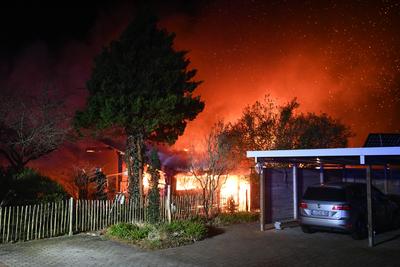 Gro?brand in Ostfriesland.-stock-foto