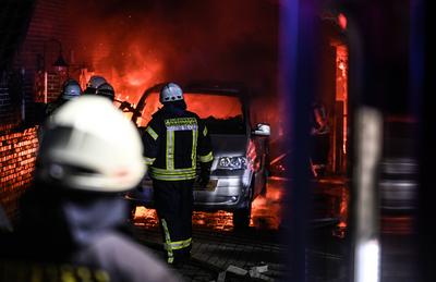 Gro?brand in Ostfriesland.-stock-foto