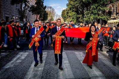 Chinese New Year, dragon parade for the year of the wooden snake-stock-photo