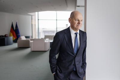 Olaf Scholz-stock-foto
