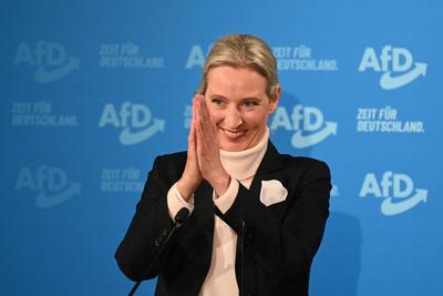 AfD Wahlkampf -Veranstaltung mit Alice Weidel und Tino Chrupalla in Heidenheim-stock-foto