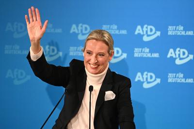 AfD Wahlkampf -Veranstaltung mit Alice Weidel und Tino Chrupalla in Heidenheim-stock-foto