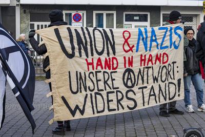 M?lheim stellt sich quer, Demonstration gegen Rechts, M?lheim an der Ruhr, NRW, Deutschland-stock-photo