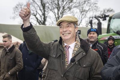 Nigel Farage attends Farmers Protest-stock-photo