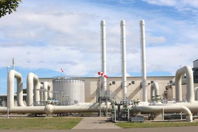 Blick am Dienstag (30.08.2022) auf den Energiestandort in Lubmin (Vorpommern Greifswald) mit dem Gel?nde der Gascade Gas-stock-foto